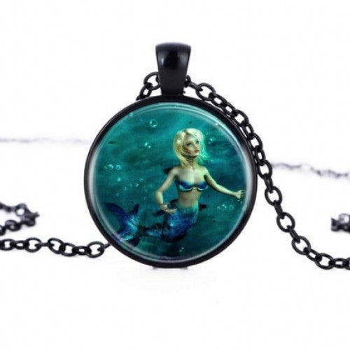 Ocean Art Mermaid Pendant Necklace