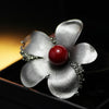 Saling Matte Crystal Pearl Scarf Pin Brooch