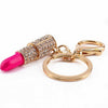 Lipstick Rhinestone Crystal Key Chain