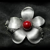 Saling Matte Crystal Pearl Scarf Pin Brooch