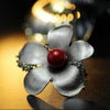 Saling Matte Crystal Pearl Scarf Pin Brooch