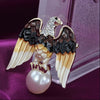 Pearl Rhinestone Eagle Pin Brooch