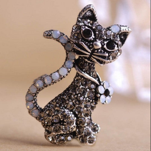 Korea Punk Cat Scarf Pin Brooch